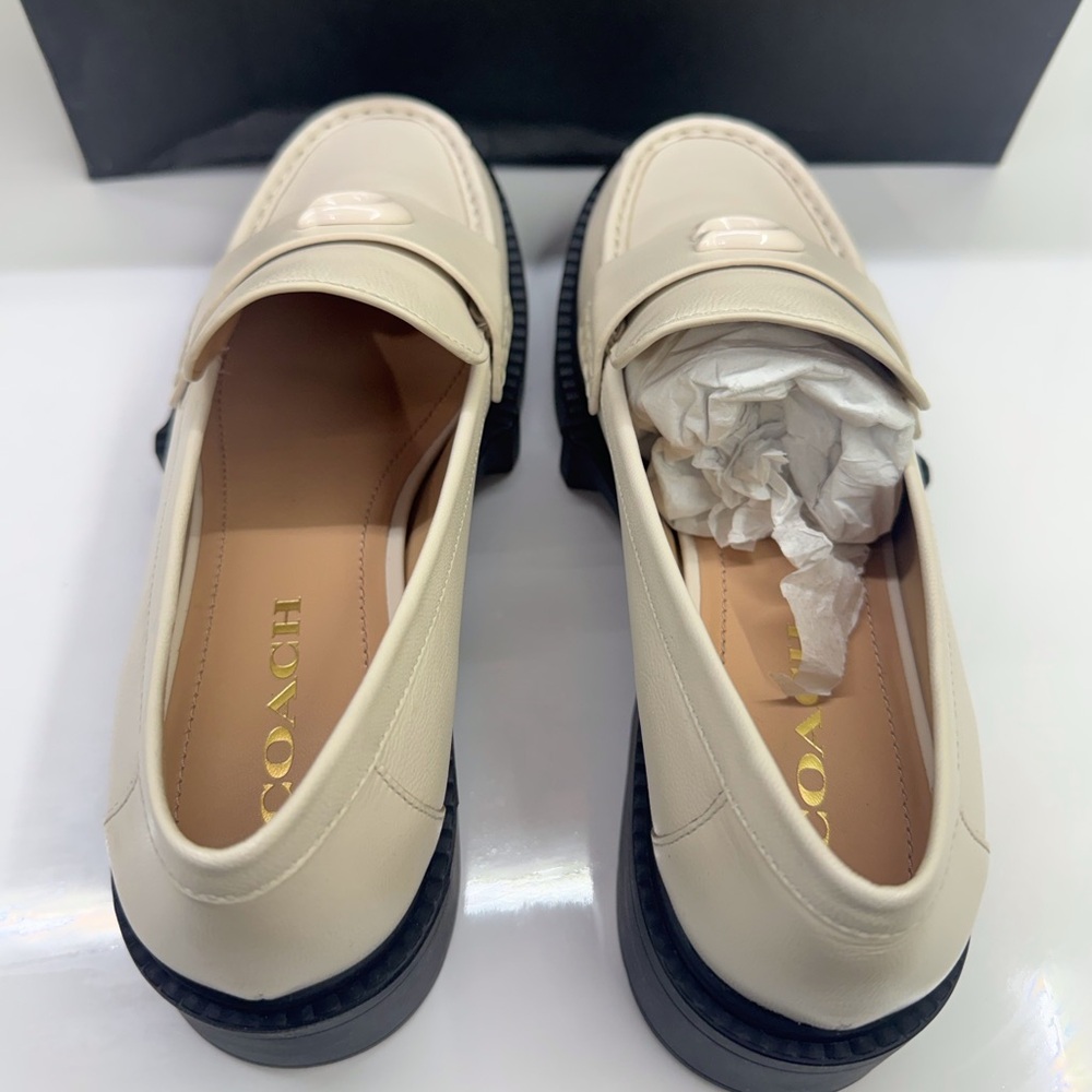 Coach Leah Platform Lug Sole Leather Loafers - Picture 3 of 6